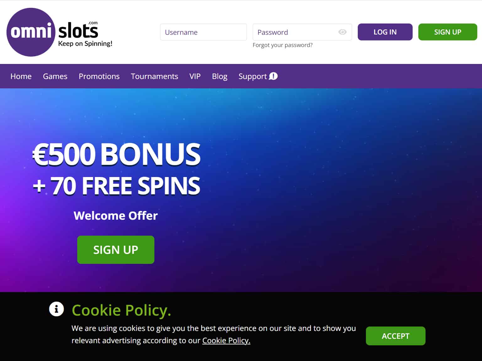 Omni Slots — Arhiivi kuvatõmmis